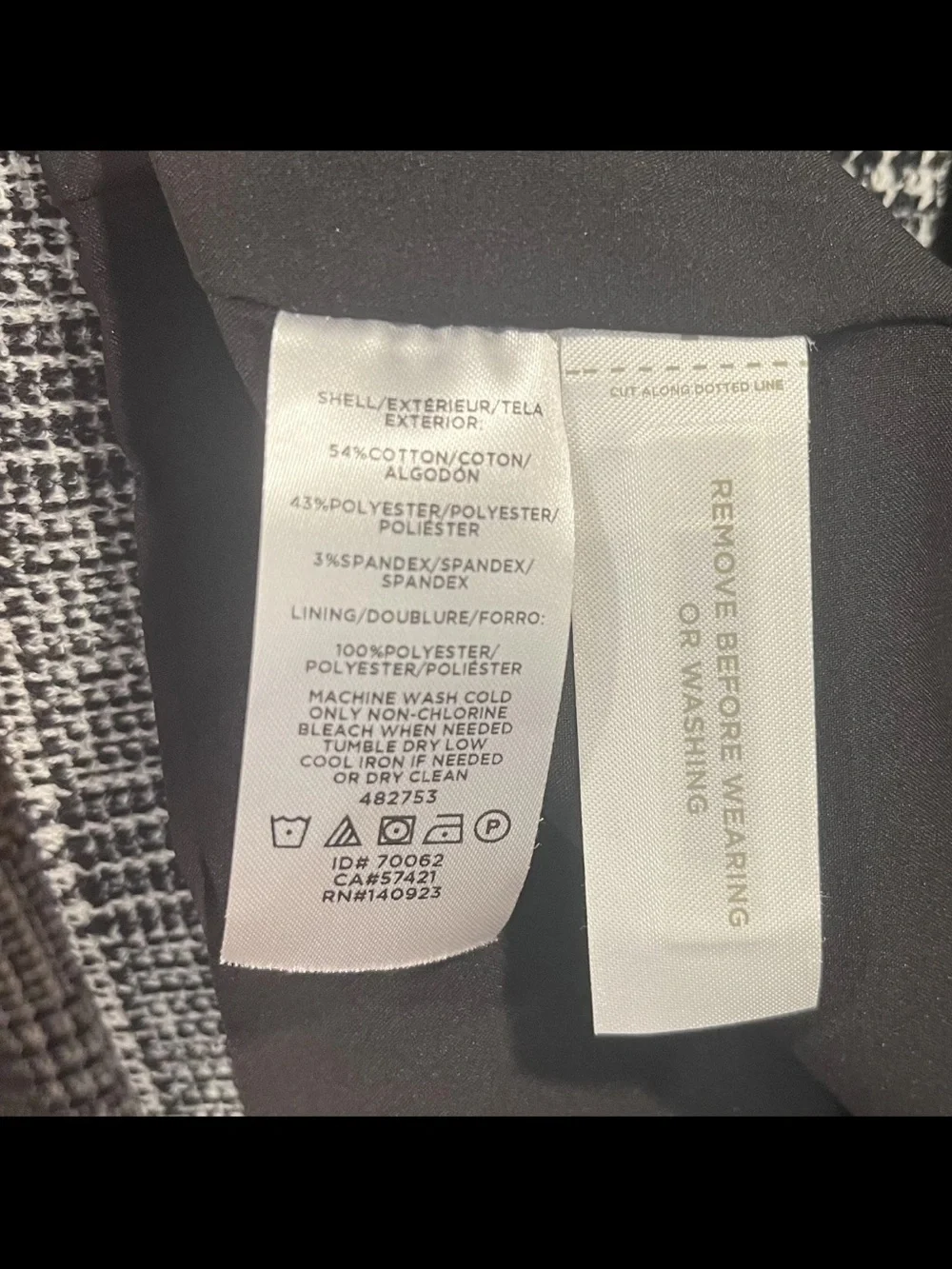 NWT LOFT Plaid Blazer Size 12 Petite Black White Career Jacket $128 - Picture 5 of 5